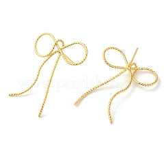 女性のための真鍮のスタッドピアス  蝶結び  18KGP本金メッキ  34.5x26mm&nbsp;EJEW-F334-03G-04