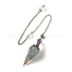 Большие подвески маятник биолокации из натурального аквамарина G-H285-02P-08