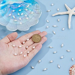 50 шт. 2-х цветные натуральные пресноводные жемчужные рисовые подвески с латунными петлями&nbsp;PALLOY-HS00004