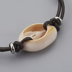 Коровьей кожаные браслеты шнура BJEW-JB04067