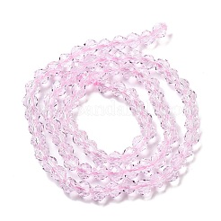 透明ガラスビーズ連売り  多面カット  双円錐形  パールピンク  5.5~6x5mm  穴：1.2mm  約78~79個/連  15.35~15.55''（39~39.5センチメートル）&nbsp;GLAA-A014-03N