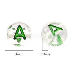 無色透明アクリルビーズ  水平穴  ランダムな文字でフラットラウンド  空色  7x4mm  穴：1.6mm  200個/セット&nbsp;MACR-YW0001-23F