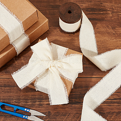 5 ярд хлопчатобумажной ленты с потертой бахромой&nbsp;LS-OCOR-WH0081-37