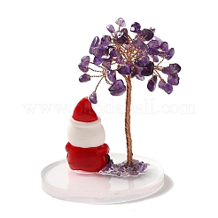 Decorazioni natalizie per alberi con scaglie di ametista naturale&nbsp;DJEW-K028-03A