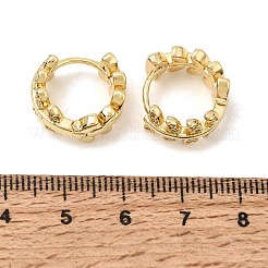 Pendientes de aro de latón con micro circonitas cúbicas en forma de hoja para mujer.&nbsp;CU-CBAE7DF-41G