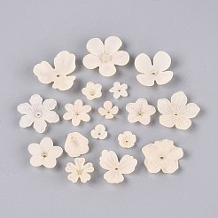 つや消しアクリルビーズキャップ  花  パパイヤホイップ  9~27x9~28x2.5~14mm  穴：1.4~2mm  約1046個/500g&nbsp;KY-Q004-08G