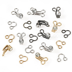 15 комплект двухцветных застежек-крючков со стразами из сплава FIND-TA0006-54