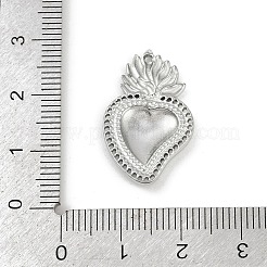 304ステンレスペンダント  神聖な心のチャーム  ステンレス鋼色  25x15.5x2.5mm  穴：1.2mm&nbsp;STAS-P390-02B-P