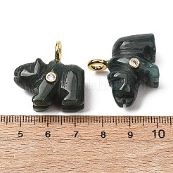 Ciondoli intagliati in agata muschiata naturale&nbsp;G-H357-02G-09