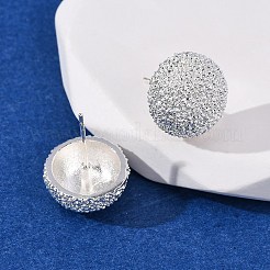 Серьги-гвоздики с текстурированной латунью EJEW-A143-02C-S