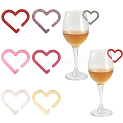 24 шт. 6-х цветные акриловые подвески для бокалов для вина&nbsp;AJEW-TA0002-84