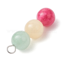 3 шт. 3 стиля круглых бусин из окрашенного натурального малайзийского нефрита&nbsp;PALLOY-JF04053-02