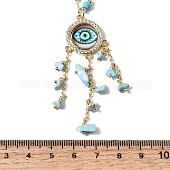 Boho-Halsketten mit Anhänger aus Messingharz&nbsp;NJEW-L014-03G