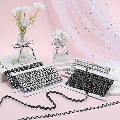 24.5~25 ярд двухцветной полиэстеровой волнистой кружевной ленты OCOR-GF0004-35D