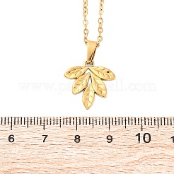 Ожерелья с подвесками в виде листьев из нержавеющей стали 304 NJEW-H059-29C-G