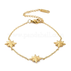 Браслеты со звездообразными звеньями из нержавеющей стали 304&nbsp;LS-BJEW-Q051-05G