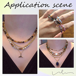 2 нитка натуральных желтых бусин тигрового глаза G-BBC0001-29