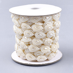 Абс пластика имитация жемчуга бисером отделка гирляндой AJEW-S073-14