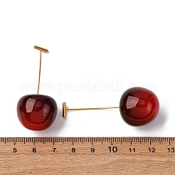 Серьги-гвоздики в форме вишни из нержавеющей стали 304&nbsp;EJEW-L304-13G-01