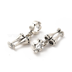 ラックメッキチベットスタイル合金ヨーロピアンダングルチャーム  大穴チャーム  ワイングラス  アンティークシルバー  24.5mm  穴：5mm  ガラス：14.5x8x4.5ミリ&nbsp;PALLOY-P289-06AS