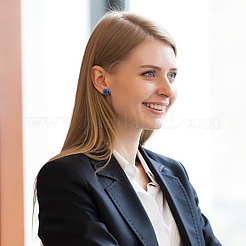 15 пара круглых серег-гвоздиков из натуральных и синтетических камней в двух стилях EJEW-AN0003-28