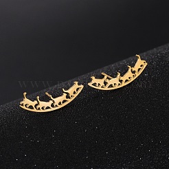 Серьги-гвоздики из нержавеющей стали 304&nbsp;LS-EJEW-H095-03G