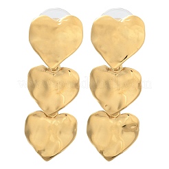 Ионное покрытие (ip) 304 нержавеющая сталь серьги-гвоздики в форме сердца для женщин EJEW-A118-05G