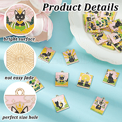 24шт 8 подвески из сплава ситила с эмалью прямоугольной формы ENAM-HY0001-43