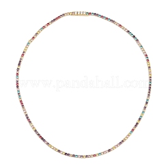 925 Tenniskette aus Sterlingsilber mit buntem Pavé-Stein und Zirkonia für Damen&nbsp;NJEW-C096-01A-G01
