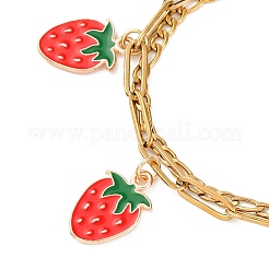 Браслеты из нержавеющей стали 304 с цепочкой из многорядных цепочек «Фигаро» и «Скрепка» BJEW-JB12486-02