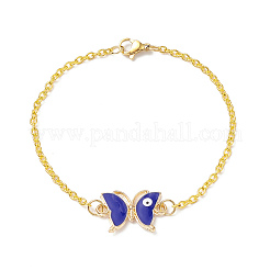 Farfalla in lega di colore 2 pz 2 con braccialetti a maglie malocchio incastonati con smalto&nbsp;BJEW-JB09162