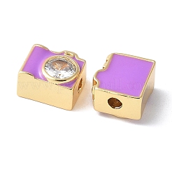 Латунные прозрачные бусины из циркония KK-H449-86G-05