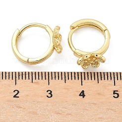 Серьги-кольца из латуни с цветком EJEW-Z102-02G