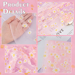 4 ярд нейлоновой сетчатой ткани с рисунком ромашки AJEW-WH0314-459B