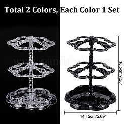 2 набор из 2-х цветных 2-уровневых 360-х вращающихся пластиковых органайзеров для ювелирных изделий EDIS-PH0001-88