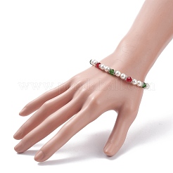 Bracelet en perles de coquillage et de perles de verre&nbsp;BJEW-TA00096