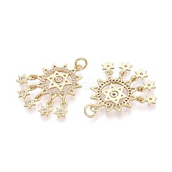Pendentifs en laiton zircon cubique transparent&nbsp;KK-T080-43G