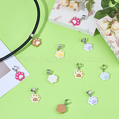 12 шт. 6 стиля эмалированный сплав стетоскоп подвеска украшения&nbsp;HJEW-OC00129