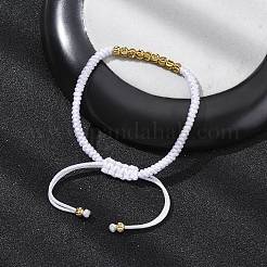 Armbänder aus geflochtenen Perlen aus Polyesterkordel für Damen&nbsp;BJEW-L698-01G-14
