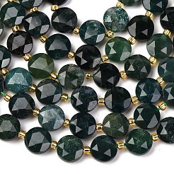 Природные моховой агат бисер нитей G-C116-A92-01