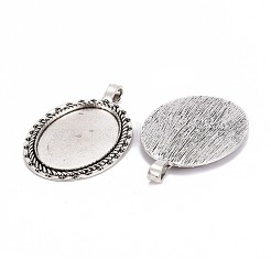 Тибетский стиль сплава сеттинги кабошон большой кулон TIBE-I025-02AS