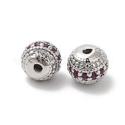 Латунные микро проложить кубического циркония бусы KK-B074-75B-P