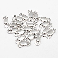 925スターリングシルバーカニカン  丸カン付き  銀  8x3x2mm  穴：2.1mm  約74個/20g&nbsp;STER-F014-08A