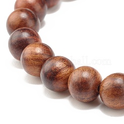Bracciale elasticizzato in pietra naturale mista e perline rotonde in legno&nbsp;BJEW-JB07135