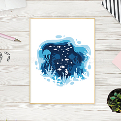 1 набор трафаретов для рисования животных на океанскую тематику DIY-MA0005-16