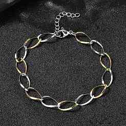Браслеты-цепочки из нержавеющей стали 304 для женщин BJEW-A051-02GP