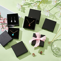 Картонные шкатулки для украшений с текстурой личи&nbsp;CON-WH0089-100