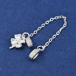 Латунные паве прозрачные кубические цирконии европейские защитные цепи с подвесками KK-L236-15C-S