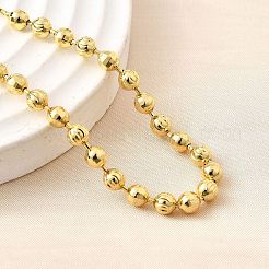 Schiebearmbänder aus Messing mit runden Perlen für Damen&nbsp;BJEW-D317-13D-G