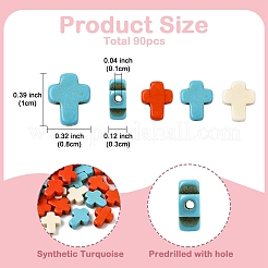 90шт 3 цвета синтетические бирюзовые бусины&nbsp;TURQ-YW0001-07